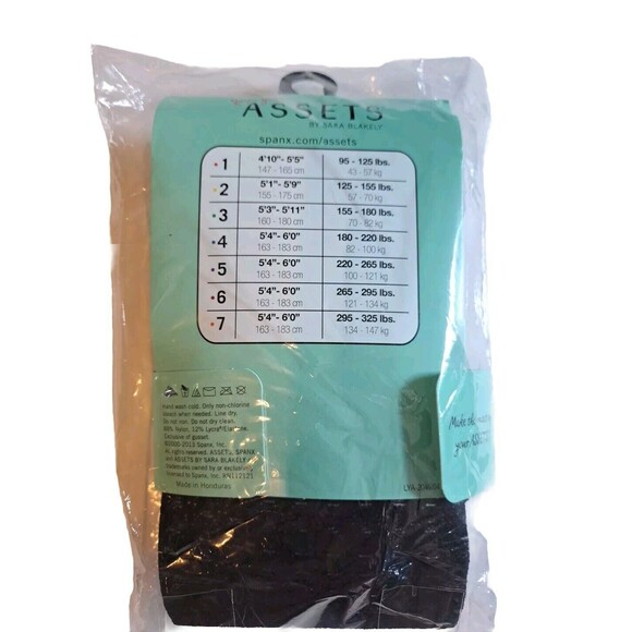 Assets Shaping Tights Textured- Size 3 Wish Bone Black Spanx Sara Blakely - Picture 2 of 2